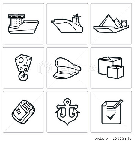 Sea craft icons. Vector Illustration. 25955346