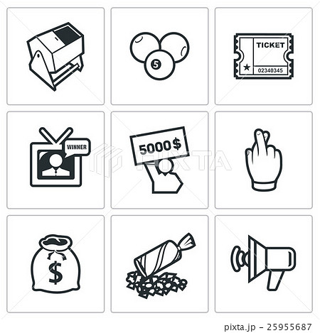 Lottery icons. Vector Illustration. Lottery icons. Vector Illustration. 25955687