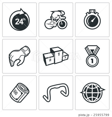 Cycling icons. Vector Illustration. Cycling icons. Vector Illustration. 25955799