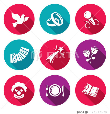 Wedding Agency Icons Set. Vector Illustration. 25956060