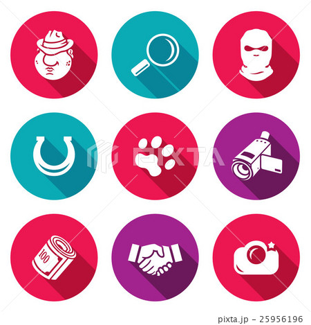 Detective Icons Set. Vector Illustration. 25956196