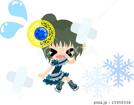 冬と女の子の可愛いイラスト アイススケート のイラスト素材 25956338 Pixta