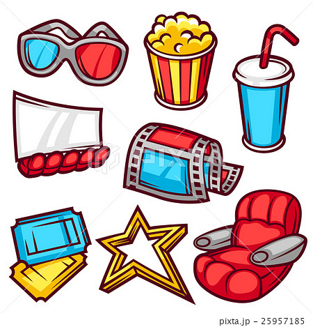 Set of movie elements and cinema objects in Set of movie elements and cinema objects in 25957185