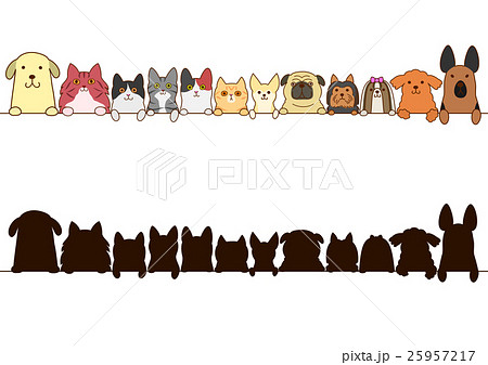 Dog And Cat S Line Silhouette Stock Illustration