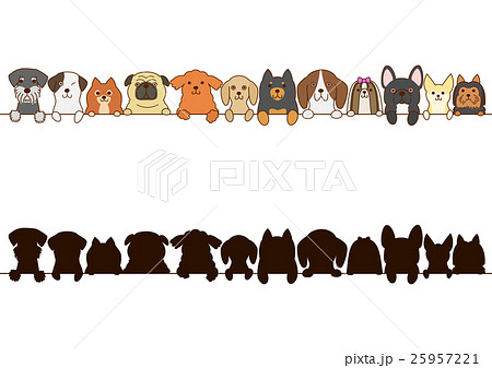 小型犬のボーダー シルエットのイラスト素材 25957221 Pixta