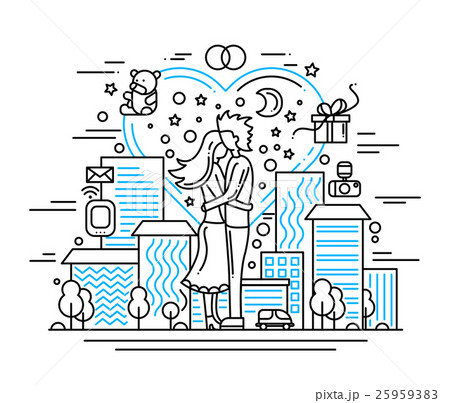 Marriage proposal - line design illustration 25959383