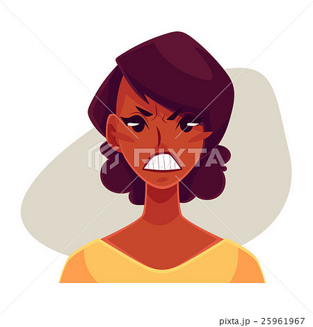 African girl face, angry facial expression 25961967