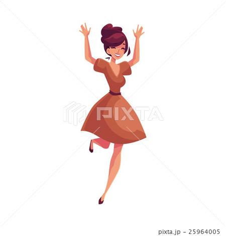 Beautiful young woman jumping from happiness 25964005