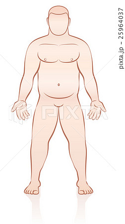 Overweight Naked Man Illustration 25964037