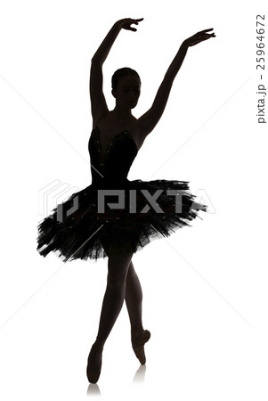 Ballerina silhouette making ballet position Ballerina silhouette making ballet position 25964672