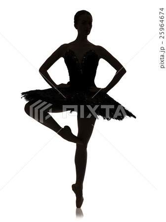Ballerina silhouette making ballet position Ballerina silhouette making ballet position 25964674