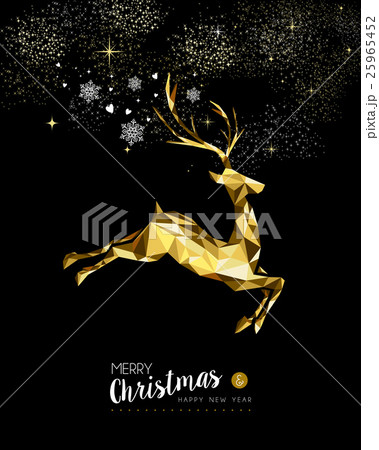 Christmas and New Year gold deer winter decoration 25965452
