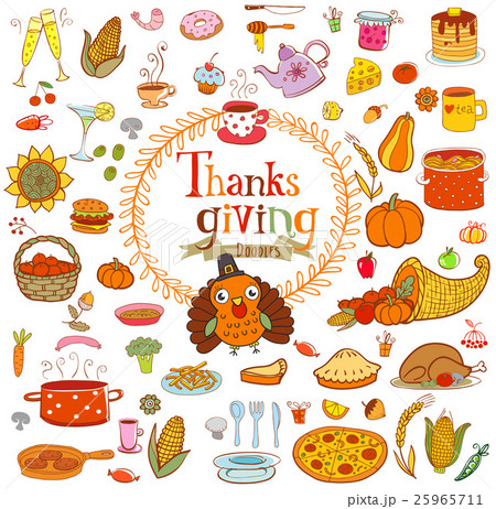 Thanksgiving food doodles 25965711