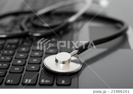 Computer with stethoscope on it 25966201