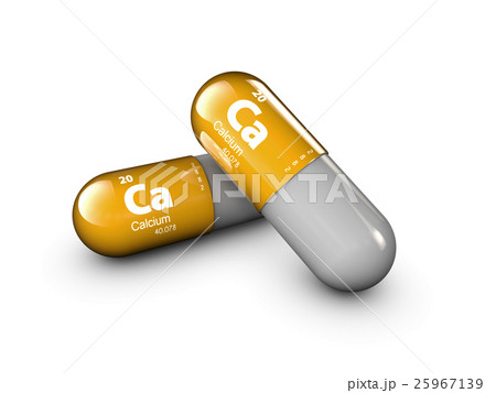 illustration of Calcium mineral. Glossy drop pill 25967139