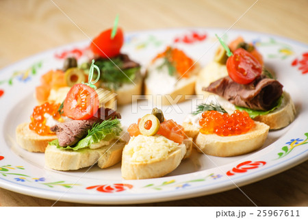 canape on catering table canape on catering table 25967611