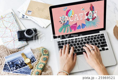 Travel Navigation Journey Vacation Trip Laptop Concept Travel Navigation Journey Vacation Trip Laptop Concept 25969521