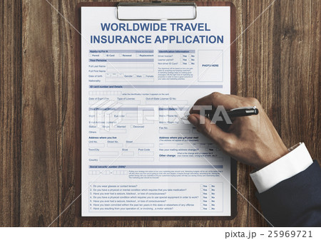 Worldwide Travel Insurance Application Form Concept Worldwide Travel Insurance Application Form Concept 25969721