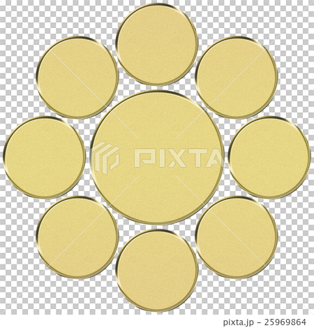 家紋（九曜紋）金色 25969864