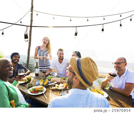 Group Of People Dining Concept 25970954