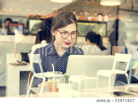 Contemporary Connection Leisure Internet Relax Woman Concept 25971927