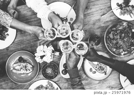Friends Happiness Enjoying Dinning Eating Concept Friends Happiness Enjoying Dinning Eating Concept 25971976