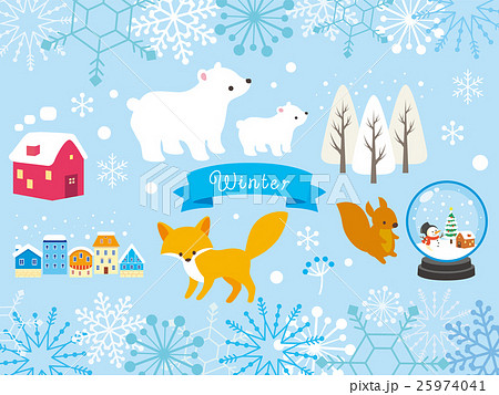 冬のイラスト Winter Illustrationsのイラスト素材 25974041 Pixta