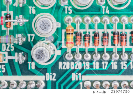 Condensers and Resistor on the circuit board 25974730