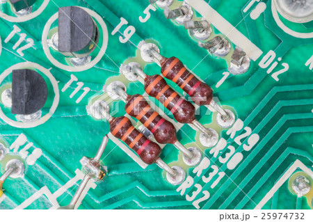 Resistor assembly on the circuit board 25974732
