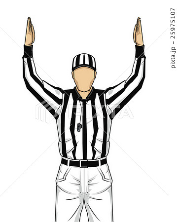 Referee with both hands up as a touchdown 25975107