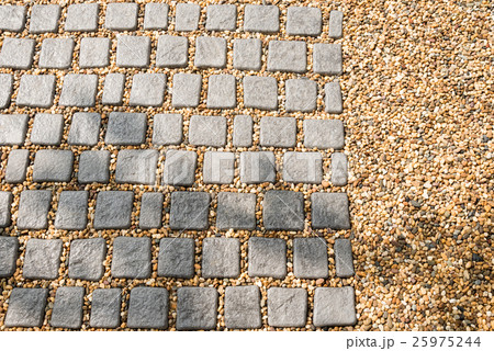 Texture or pattern of many stone walkway. 25975244