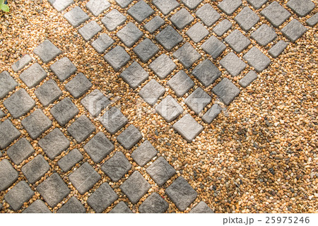 Texture or pattern of many stone walkway. 25975246