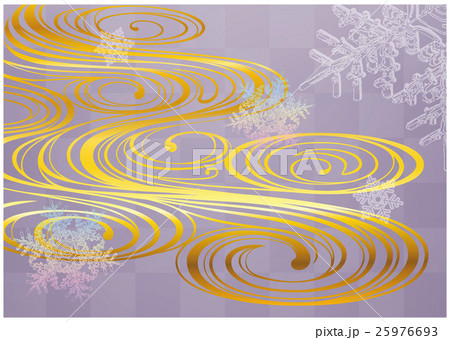 琳派の水(冬)のバックグラウンド 25976693