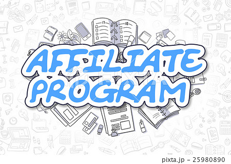 Affiliate Program - Doodle Blue Text. Business 25980890