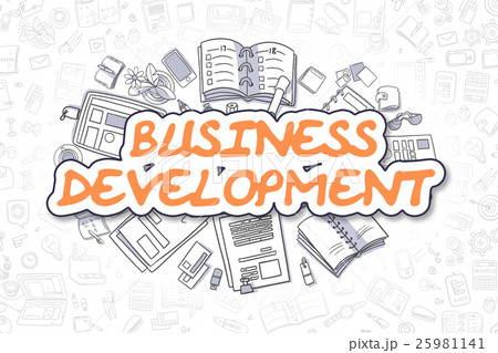 Business Development - Doodle Orange Word 25981141