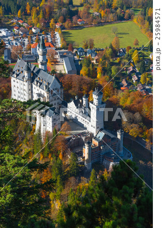 Neuschwanstein castle in autumn from Tegelberg 25984571