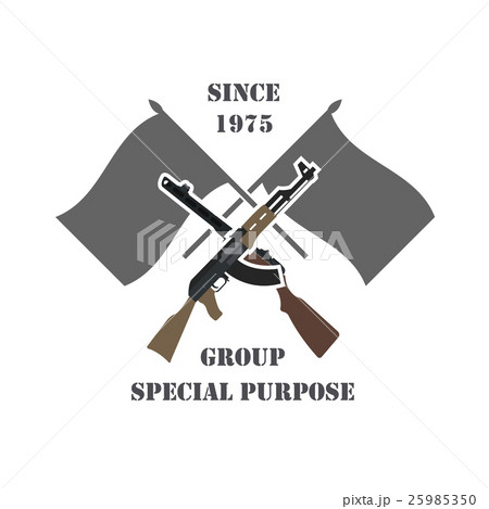 Firearm logo template. Guns, rifles badge Firearm logo template. Guns, rifles badge 25985350