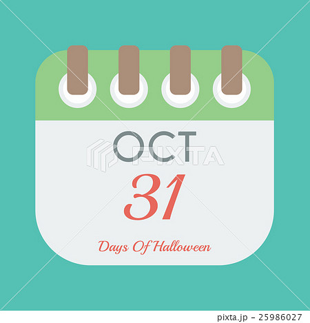 calendar icon flat of October 31. Halloween day calendar icon flat of October 31. Halloween day 25986027