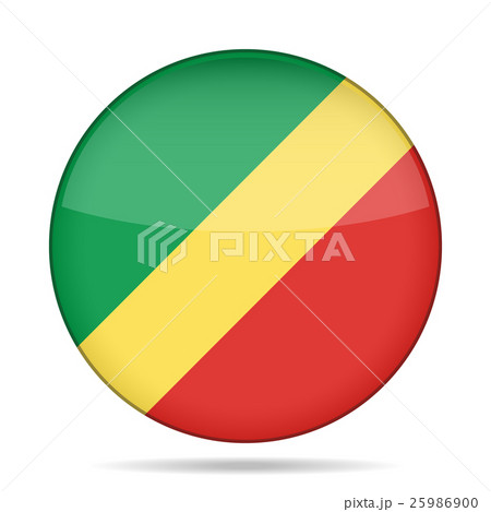 Flag of Congo. Shiny round button. Flag of Congo. Shiny round button. 25986900
