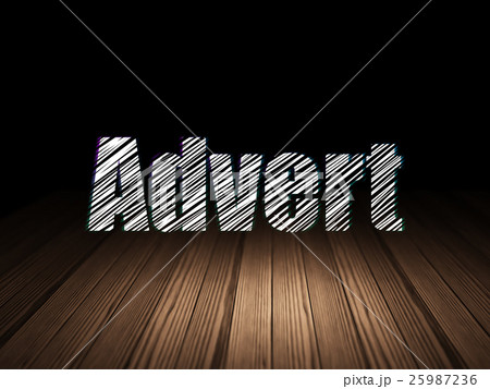 Marketing concept: Advert in grunge dark room 25987236