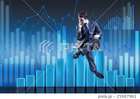Depressed businessman in despair in crisis concept Depressed businessman in despair in crisis concept 25987961
