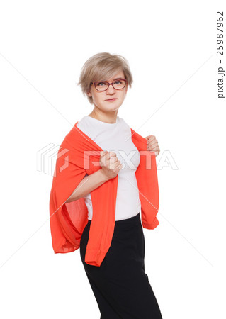 Blond stylish woman in eyeglasses portrait Blond stylish woman in eyeglasses portrait 25987962