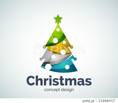 Vector Christmas or New Year tree logo template Vector Christmas or New Year tree logo template 25988457