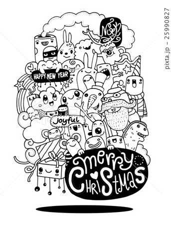 Vector illustration of Doodle Christmas background Vector illustration of Doodle Christmas background 25990827