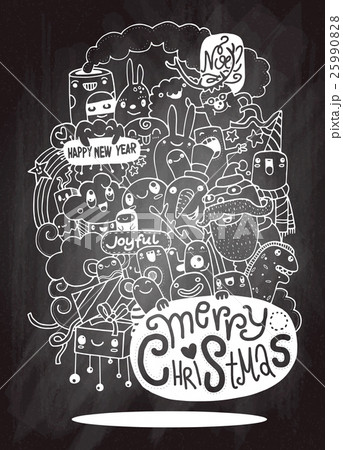 Vector illustration of Doodle Christmas background Vector illustration of Doodle Christmas background 25990828