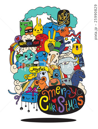 Vector illustration of Doodle Christmas background Vector illustration of Doodle Christmas background 25990829