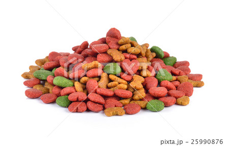 dry dog food isolated on white background 25990876