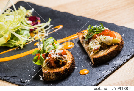 crostini on the black board crostini on the black board 25991809