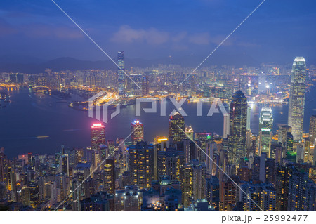 Hong Kong city at night 25992477