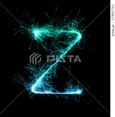 Sparkler firework light alphabet Z at night 25992701